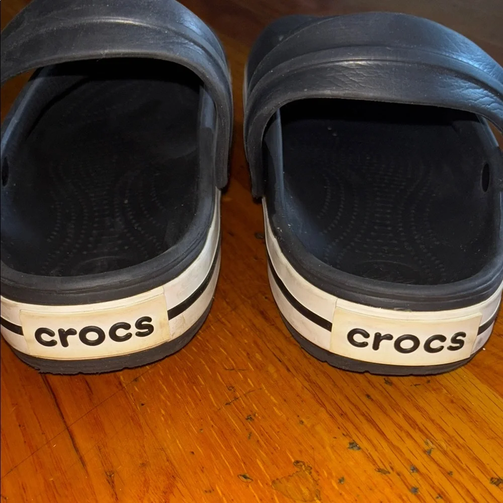 CROCS Blue Clogs with White Accents